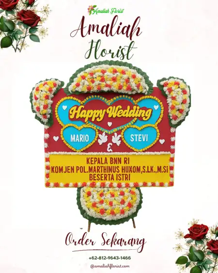 Papan Bunga Pernikahan Sawohan